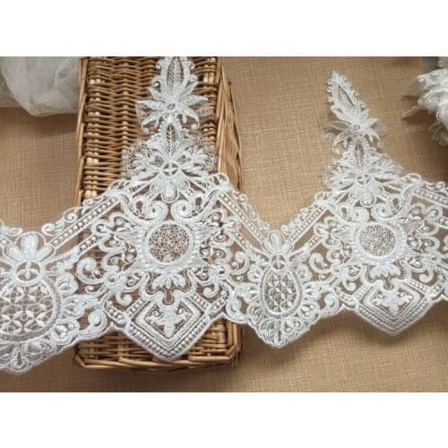 LASUI 0435 NEW wide 31cm 3 yards DIY wedding dress Evening dress veil Sewing TOP Cord rayon flower embroidered lace trim