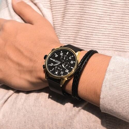 MEGIR Chronograph Quartz Men Watch Luxury Brand Stainless-Steel Fashion Business Wrist Watches Male Clock Relogio Masculino 2020