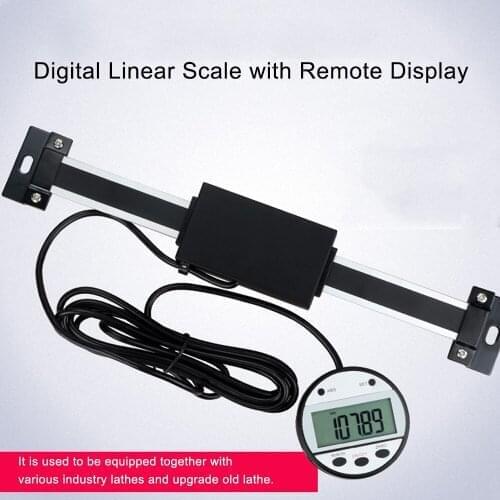 Multi-functional Digital Readout Linear Scale with Remote External Display Linear Ruler Measuring Tool for Mill Lathe(0-600mm)