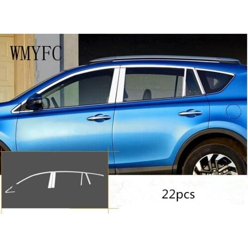 STAINLESS STELL SIDE DOOR BOTTOM WINDOW SILL TRIM COVER FIT FOR TOYOTA RAV4 2016 2017 2018
