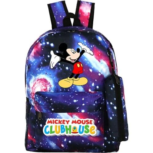 2021 New Disney Pink Mickey Print School Bag Cute Cartoon Mickey Mouse Pattern Boys Girls Fashion Personality Trend School Bag