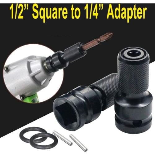New Quick-release 1/2" Square to 1/4" Hex Socket Adapter Converter Chuck Adaptor for Impact and Ratchet Wrenches Socket Tools