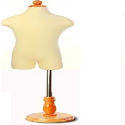 4-6 Year Baby Half Torso Child Realistic Sewing Mannequins Body With Circular Wood Base Fabric Flexible Dress Cloth,1pc M0088S