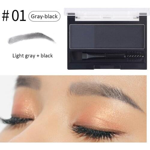 2-Color Eyebrow Powder Palette Long Lasting Waterproof Highly Pigmented Brow Makeup Cosmetic Tool With Eye Brow Brush TSLM1