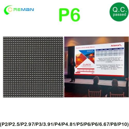 P6 indoor full color 3in1 pixel led screen panel dot matrix p6 smd rgb led module