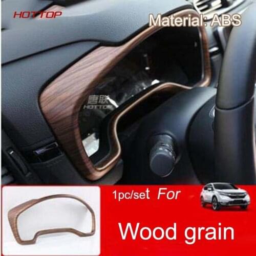 HOTTOP Wood Grain interior dashboard console panel frame For HONDA CR-V CRV 2017 2018 5th Gen AT(LHD&RHD) car styling