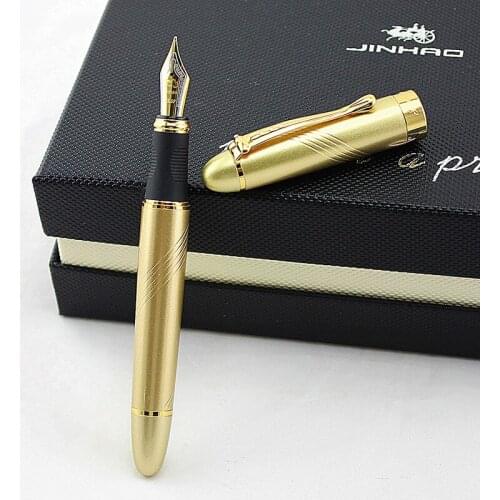 High Quality Spiral Gold Iraurita Fountain Pen Luxury Jinhao 450 Full Metal Golden Clip Pens Writing Stationery Office School