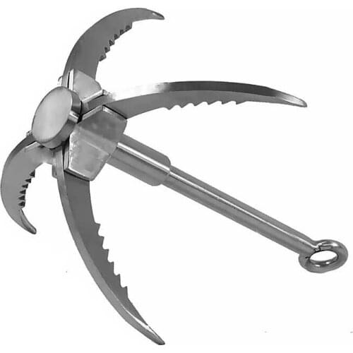 Foldable Survival Grappling Hook 3/4 Claws Climbing Claw Stainless Steel Outdoor Climbing Rescue Grappling Hook Wall Equipment