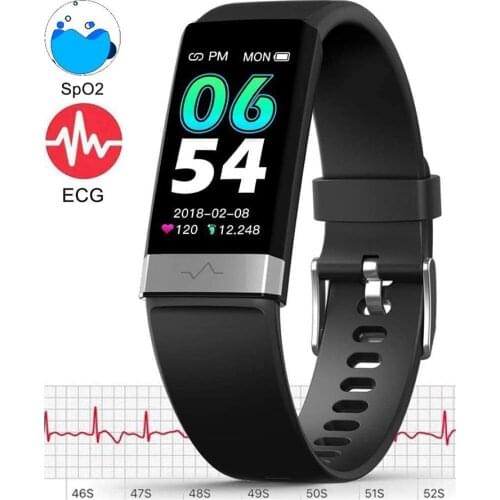 V19 smart bracelet ECG+PPG+HRV heart rate monitor blood pressure monitoring sleep Bluetooth fitness tracker big led smart watch