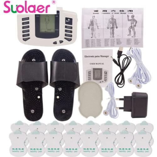 16 Pads Electrical Muscle Stimulator Russian/English Button Therapy Massager Pulse Tens Acupuncture Full Body Massage Relax Care