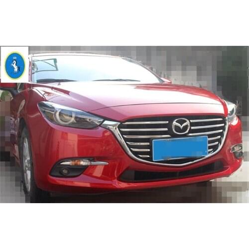 Yimaautotrims Auto Accessory Front Grille Grill Decoration Strip Cover Trim For Mazda 3 AXELA Sedan Hatchback 2017 2018 Chrome