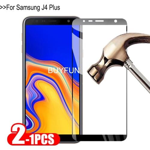 1-2Pcs Tempered Glass For Samsung Galaxy J4 Plus Protective Glass On For Sumsung Samsun J 4 SM-J415F Phone Screen Protector Film