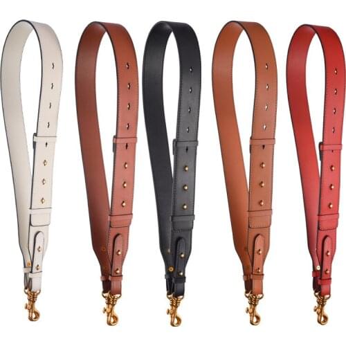 4cm Wide Shoulder Strap High Quality Genuine Leather Bag Shoulder Strap Metal Hook Fashion Adjustable 100-110cm Bag Accessories