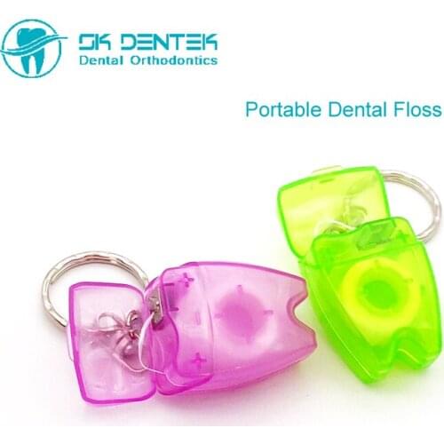 5pcs 15M Portable Dental Floss Key Chain Style Dental Clinic Gift Oral Care Teeth Cleaning Multi Color Interdental Floss