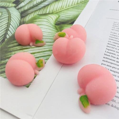 5Pcs Cartoon Universal Peach Toy Decorative Exquisite Workmanship Soft Elastic Stress-relieving Mini Peach Squeeze Toy for Home