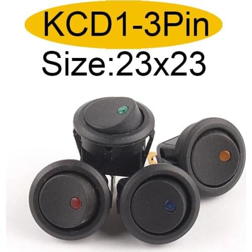 5 PCS ON/OFF 250V/10A 125V Round Rocker Dot Boat Switch Waterproof LED Light 23mm Power Toggle Switches Boat Car Rocker Switch