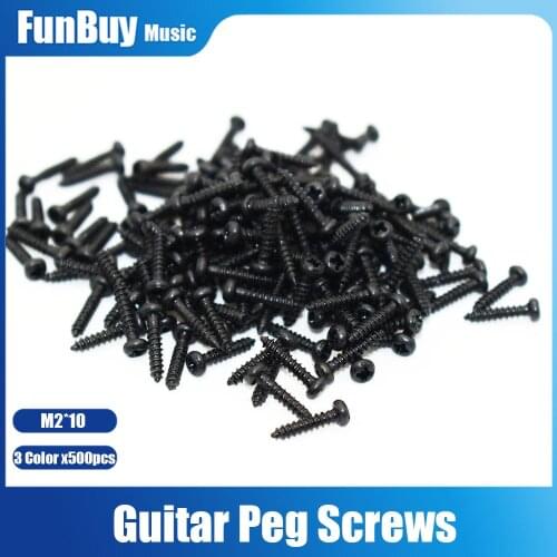 500pcs Chrome/Black/Gold Guitar Screws 2*10mm for Guitar Bass Machine Head Tuner Tuning Pegs