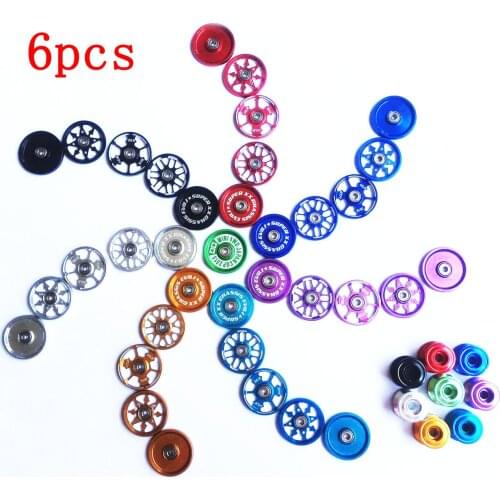 6PCS 13mm/17mm/19mm Aluminum Alloy Guide Roller Bearing Guide Wheel With Screw Washer for Tamiya Mini 4WD Car Model