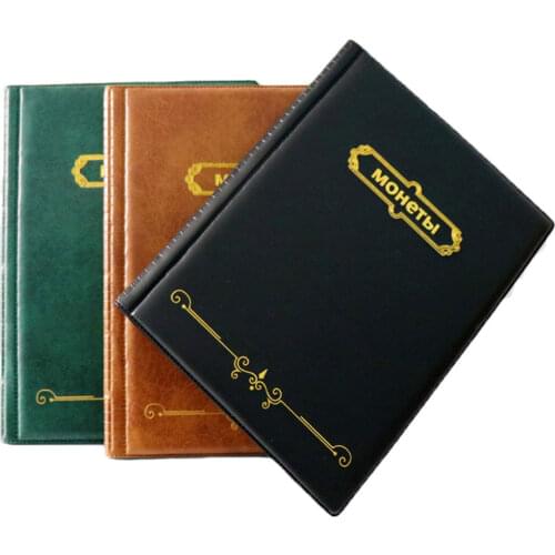 Version leather album for coins.10 pages 250 pockets units coin collection book for coin Commemorative Coin Badges tokens album