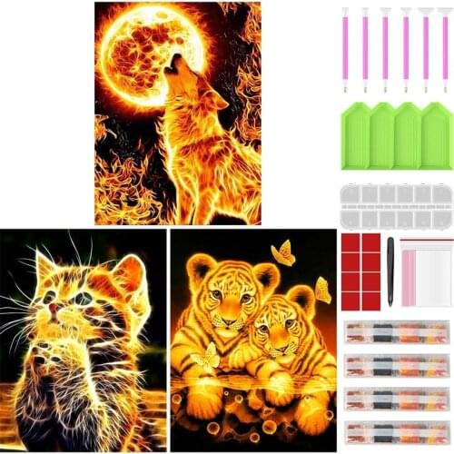 Diamond Painting Hand Embroidery Cross Stitch Animal Art Kits Home Decor