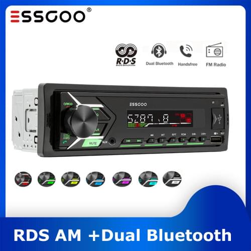 ESSGOO 1 Din Car Radio Stereo MP3 Player FM AM RDS Autoradio Bluetooth Music Auto Audio USB SD AUX Input Remote Control