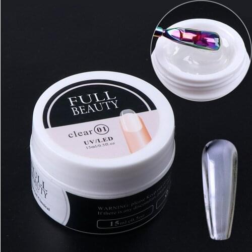 15ml Quick Building Nail extension Gel For Nail Extension Acrylic Clear UV Builder Glue Tips Nail Decoration Prolong Form Tools