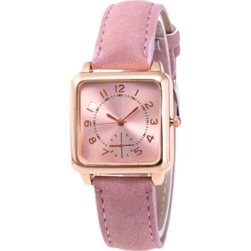 Women Watches New Faux Leather Strap Square Dial Number Analog Quartz Wristwatch Female Ladies Quartz Clock Reloj Mujer Relogio