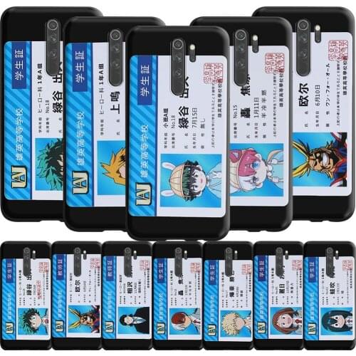 My Hero Academy ID Card Case for Redmi Note 9s 9 8 7 10 10s 10T K40 9T 9C 9A 10X Pro Prime NFC