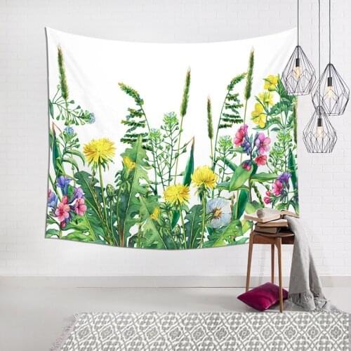 Floral Flowers Tapestry Wall Hanging Bohemian Dormitory Modern Background Cloth Decor Nature Scenery Tapestry For Living Room