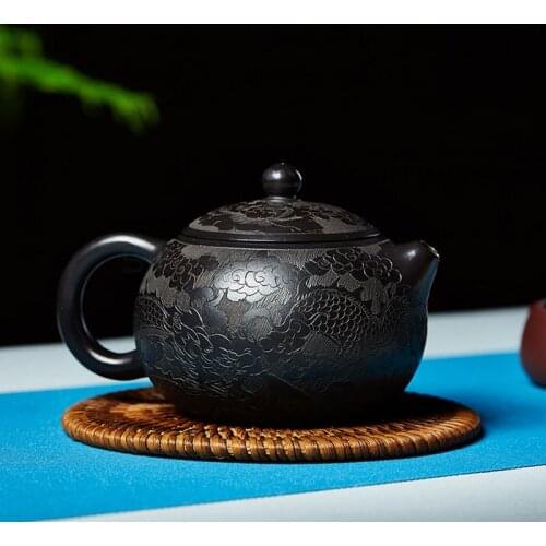 Household creative handmade purple clay pot Xishi pot Brewing teapot single ceramic kungfu tea set