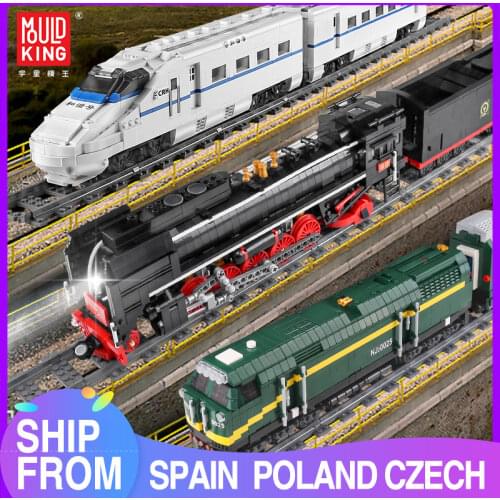 MOULD KING MOC The QJ Steam Locomotives Remote control train Building Blocks bricks Kids Educational DIY Toys Christmas Gifts