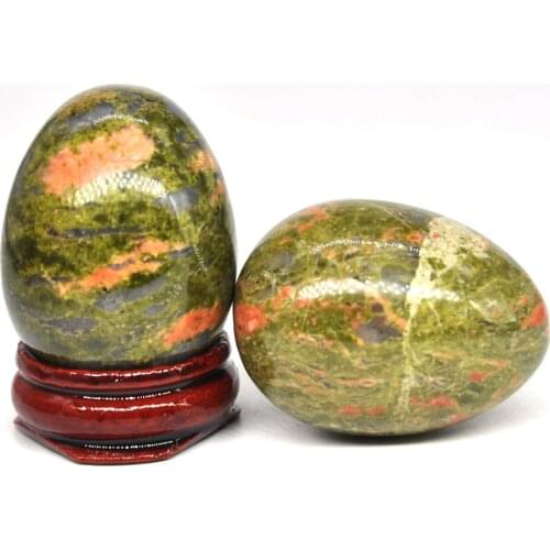 30x40mm Unakite Egg Shaped Stone Healing Natural Crystal Kegel Massage Accessory Minerale Gemstone Spiritual Home Decoration