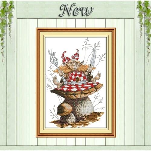 Dine Weirdo cartoon decor paintings counted printed on canvas DMC 14CT 11CT Chinese Cross Stitch Needlework Sets Embroidery kits