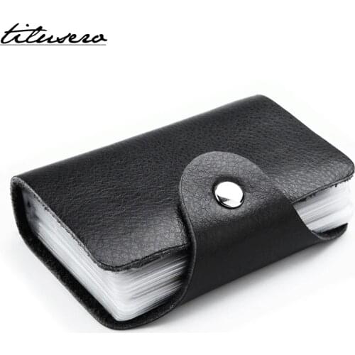 24 Bits PU Leather Card Holder Fashion Card Case Business Men Women Credit Passport Card Bag ID Passport Card Wallet F062
