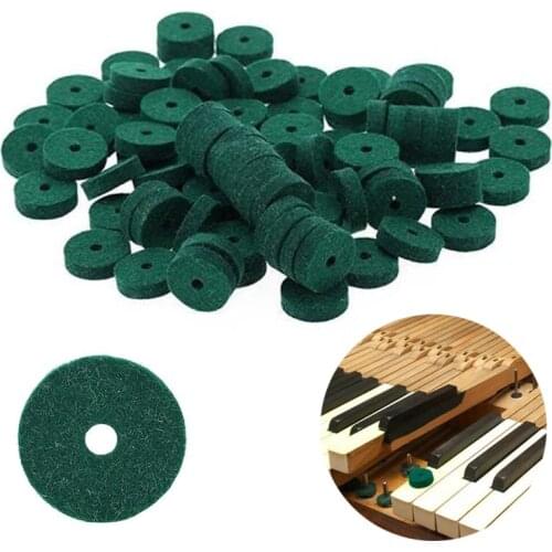 90pcs Lightweight Piano Washers Piano Keyboard Tuning Felt Ring Pad Musical Instrument Repair Tool Parts Green