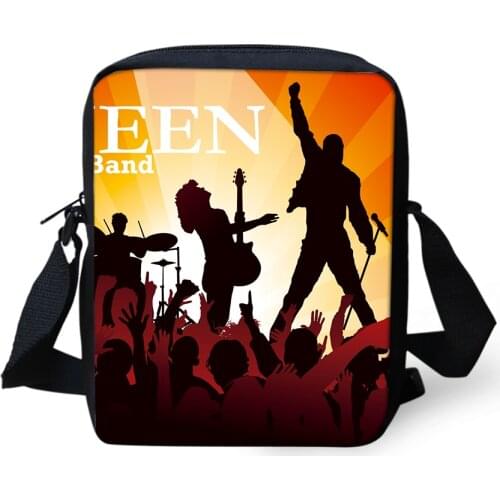 Fashion Womens Messenger Bags QUEEN Band Orthopedic Girls Cross Body Bag Cool Band Design Girls Mini Flaps Purse Bags