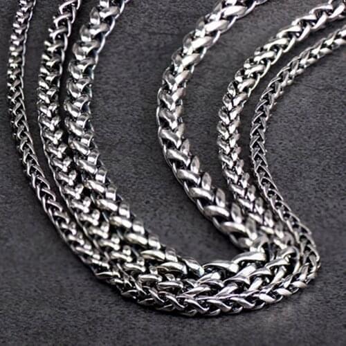 Weaving Wheat design 925 Sterling Silver chain choker and Sweater chain necklace for man fashion
