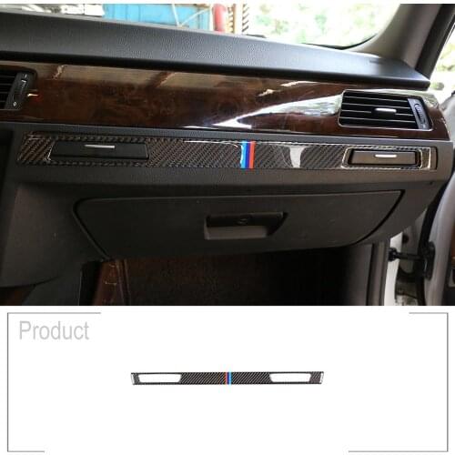 Soft Carbon Fiber Car Dashboard Cup Holder Decoration Strips Trim Stickers For BMW 3 Series E90 E92 2005-2012