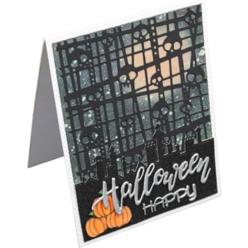 2019 New Craft Skull Fence Metal Cutting Dies Stencil Square Frame Die Cut Scrapbooking Embossing Christmas Stamps And Dies