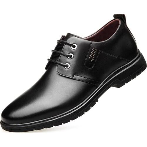 2021 Spring Autumn New British Style Mens Dress Shoes Round Toe Lace-up Comfortable Casual Business Shoes Suitable for Wedding