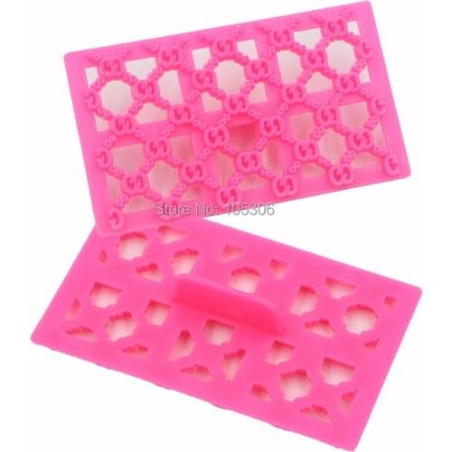 Plastic DIY Flower Fondant Cake Decorating Tools Biscuit Mold Lace Cookie Cutter Petal Quilt Embosser For Cupcake Decoration