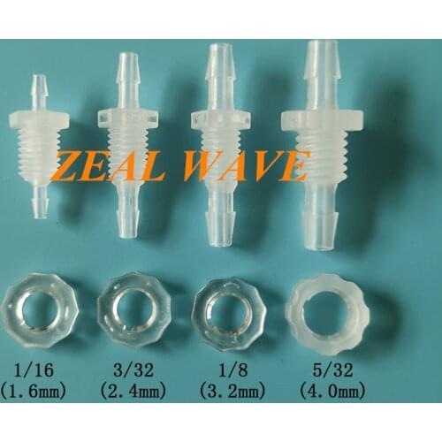 Plastic Through Plate Straight Through Joint PP Polypropylene Over Plate Clapboard Hose Pagoda Joint M8 Thread 1in4-28UNF 20PCS