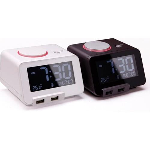 Homtime portable Speaker With clock USB Ports Bluetooth speaker LED Digital Alarm Clock Home Decration Snooze Table speakers