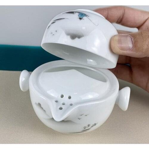 Portable Travel Carry Tea Set Tea Pot Tea Cup Combination Packages Ceramic Crafts Teaware Hiking Drinking Kitchen Accessories