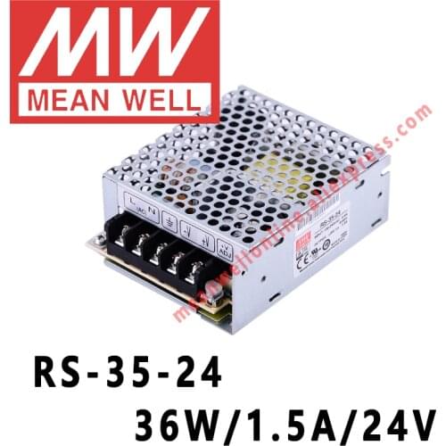 RS-35-24 Mean Well 36W/1.5A/24V DC Single Output Switching Power Supply meanwell online store