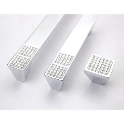 Clear Glass Crystal Kitchen Cabinet Drawer Pulls Handles (C.C.:160,Length:177mm)