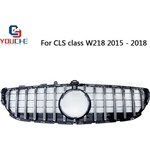 W218 GT R GTR Grille Silver Racing Grills For Mercedes CLS class W218 Facelift 2015 - 2018 CLS300 CLS350 CLS450 CLS500