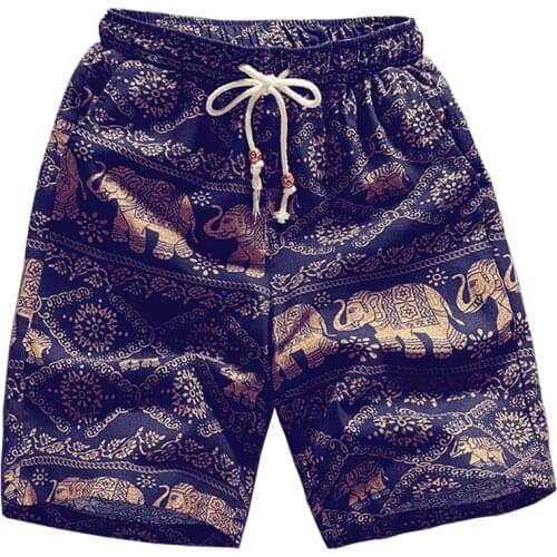 17 Color Mens Casual Beach Floral Shorts New Summer Fashion Straight Cotton Linen Bermuda Hawaiian Short Pants Male Brand