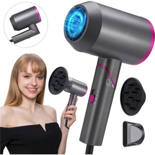 Foldable Electric Hair Dryer with Double-layer Isolation Guard Net, Six-blade Centrifugal Fan Calorie Balance