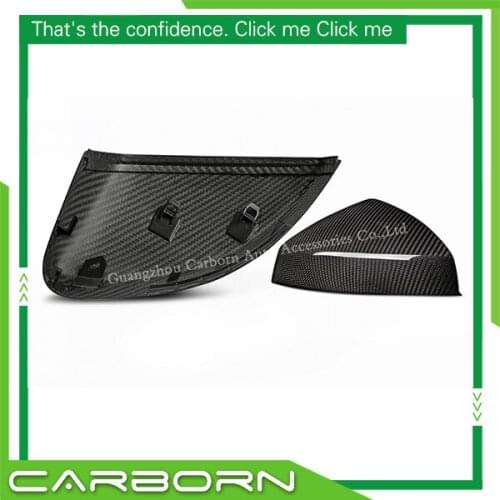 For Audi A3 S3 RS3 2014 2015 2016 - UP Replacement Dry Carbon Fiber Satin Fabric Mirror Cover without Turn Light Signal